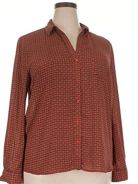 The Limited Geometric Print Red Blouse